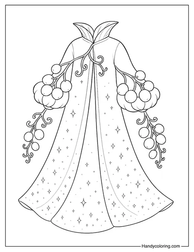 Crystal Berry Robe Coloring Page