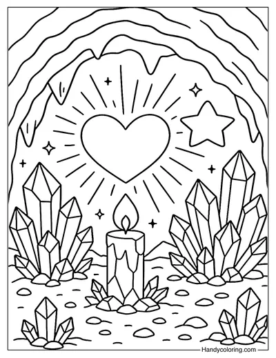 Crystal Cave Light Coloring Page
