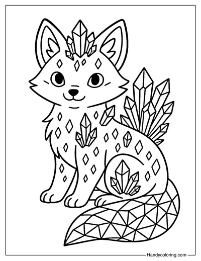 Crystal Fox Coloring Page