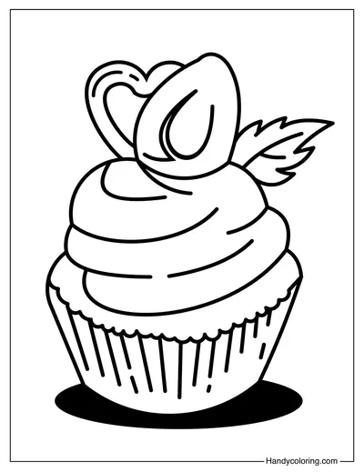 Cupcake Coloring Page for Kids