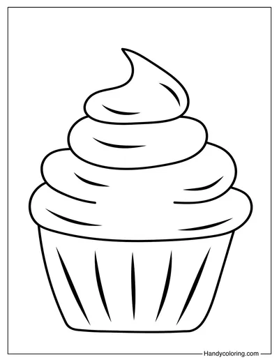 Cupcake Coloring Page For Toddlers