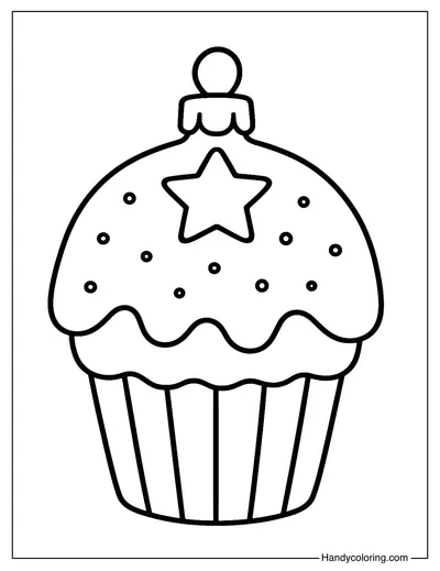 Cupcake Ornament Coloring Page