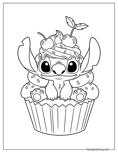 Cupcake Stitch Coloring Page