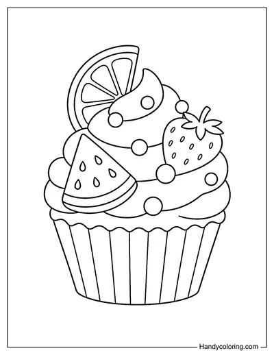 Cupcake with Summer Toppings