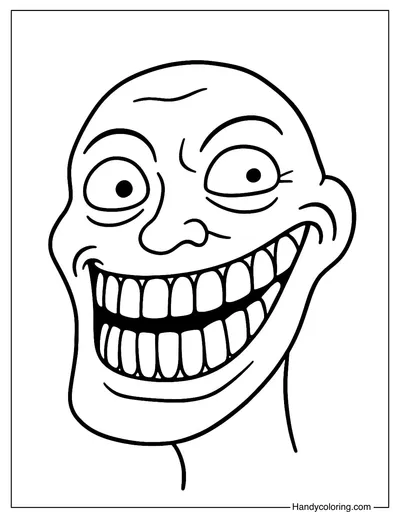 Cursed Grin Coloring Page