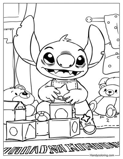Cute Baby Stitch Coloring Page