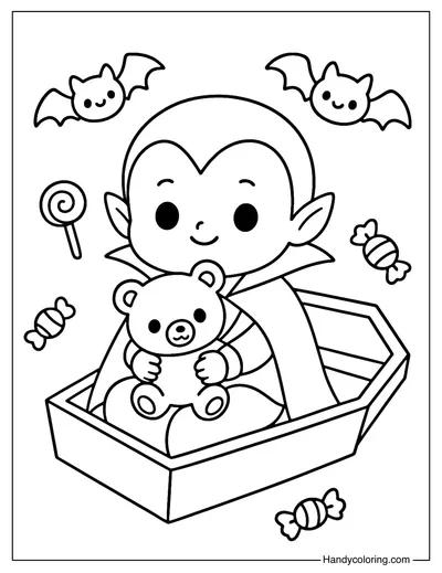Cute Baby Vampire Coloring Page