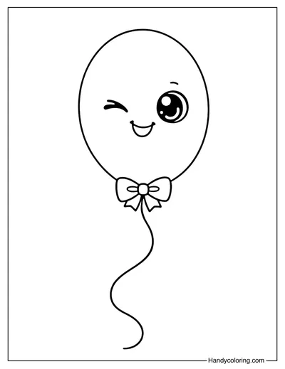 Cute Balloon Coloring Page