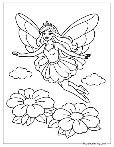 Cute Barbie Fairy with Big Wings