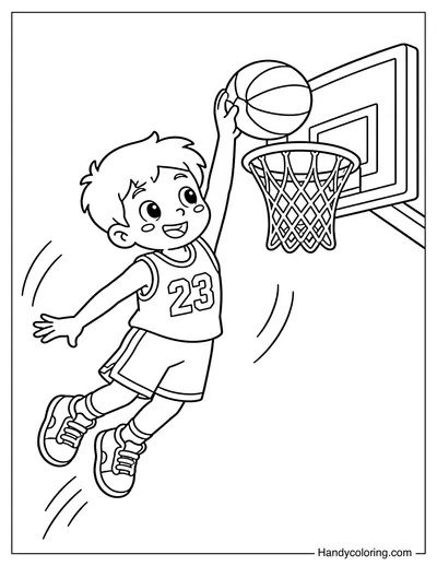 Cute Basketball Slam Dunk