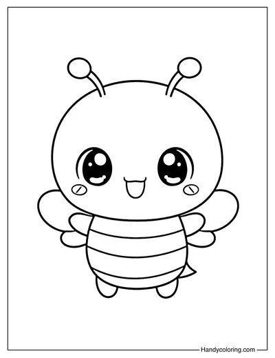 Cute Bee Coloring Page
