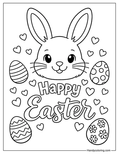 Cute Bunny Face Happy Easter