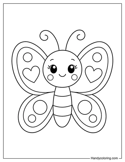 Cute Butterfly With Smiling Face