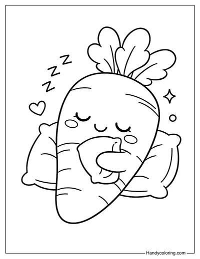 Cute Carrot Is Sleeping
