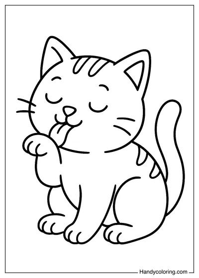 Cute Cat Coloring Page