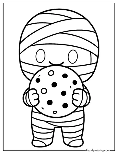 Cute Chibi Mummy Coloring Page