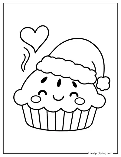 Cute Christmas Apple Pie Coloring Page