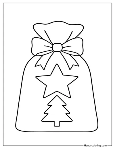Cute Christmas Gift Bag Coloring Page