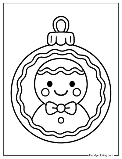 Cute Christmas Ornament Coloring Page