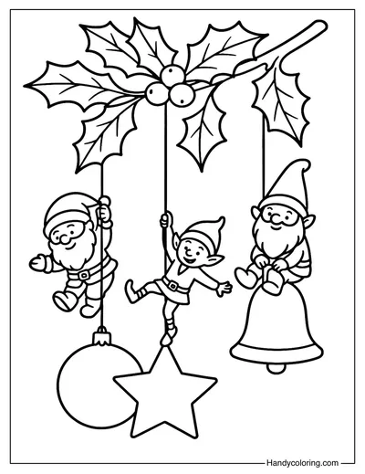 Cute Christmas Ornaments Coloring Page