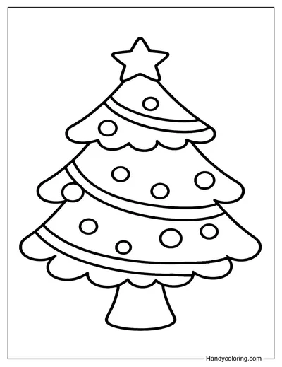 Cute Christmas Tree Coloring Page