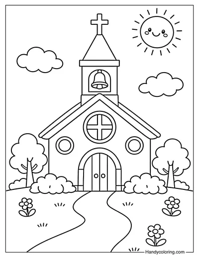Cute Church with Round Windows