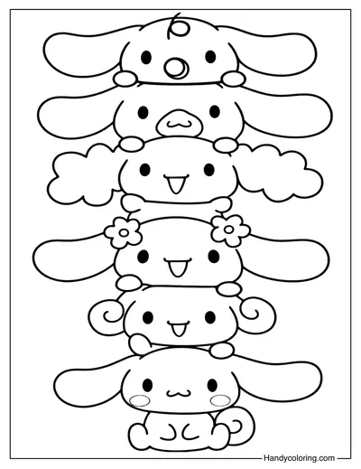Cute Cinnamoroll Tower Coloring Page