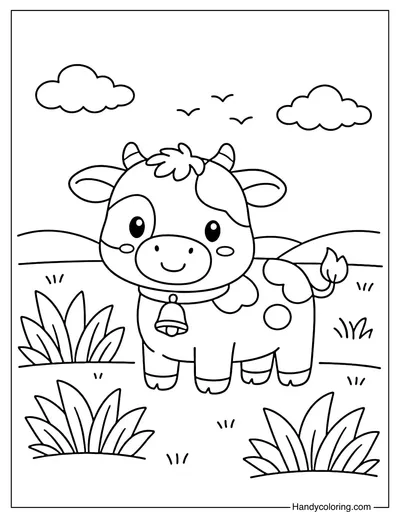 Cute Cow in the Field