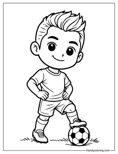 Cute Cristiano Ronaldo Coloring Page