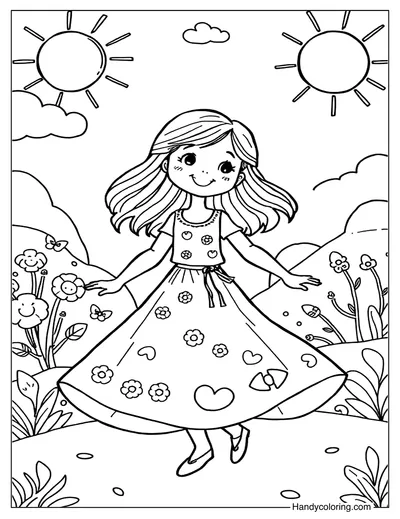 Cute Dress Coloring Page