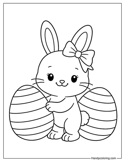Cute Easter Bunny with Bow