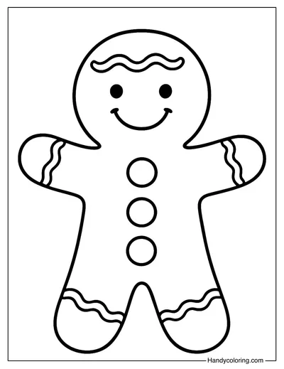 Cute Gingerbread Man Coloring Page