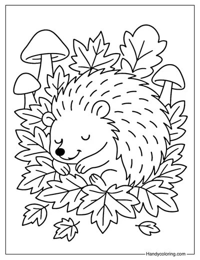 Cute Hedgehog Coloring Page