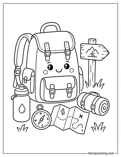 Cute Hiking Backpack with Trail Gear