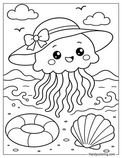 Cute Jellyfish Floating Near the Shore