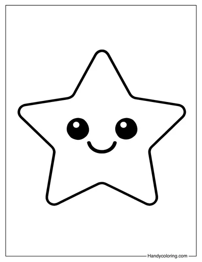 Cute Kawaii Star Coloring Page