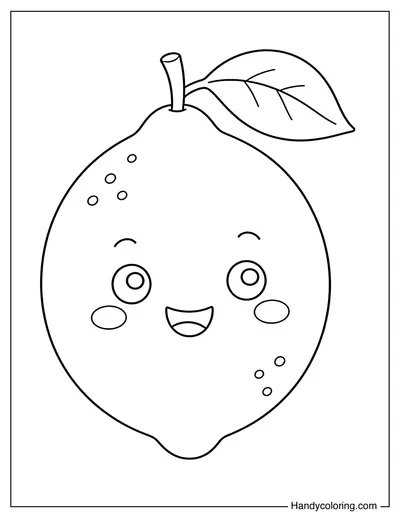 Cute Lemon with Happy Expression