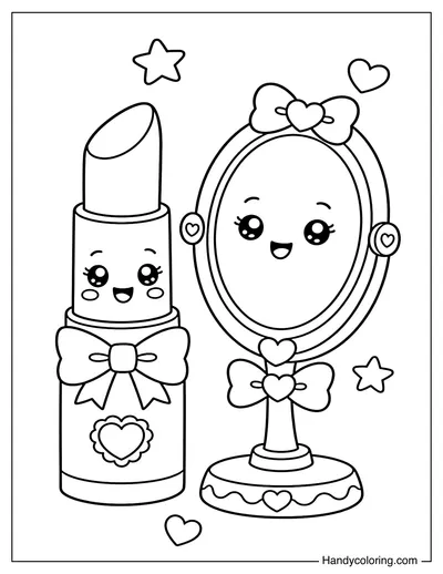 Cute Lipstick and Mirror