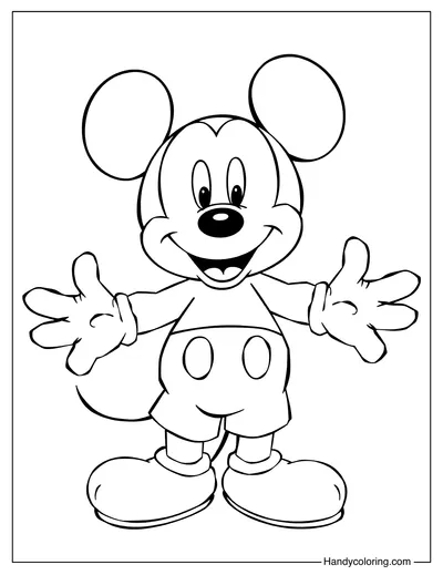 Cute Mickey Mouse Coloring for Kids