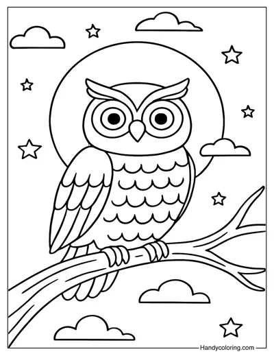 Cute Owl Coloring Page
