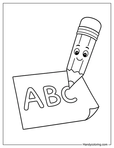 Cute Pencil Writing ABC Letters