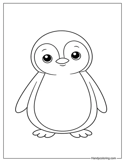 Cute Penguin Coloring Page