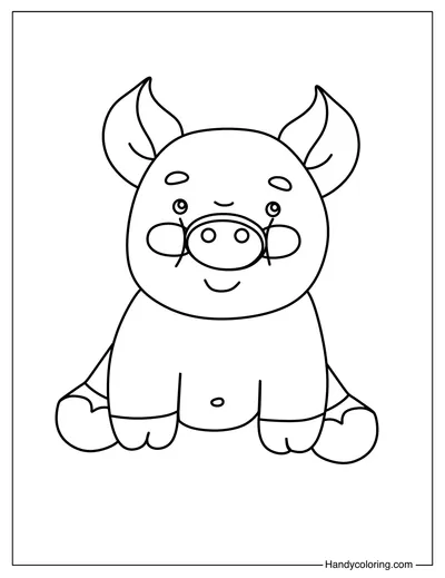 Cute Pig Coloring Page