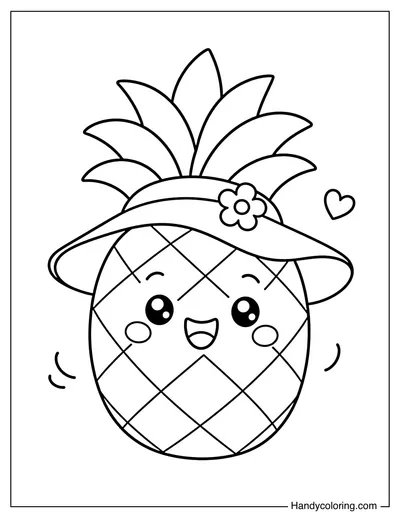 Cute Pineapple Wearing A Hat