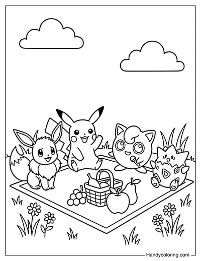 Cute Pokemon Friends Picnic