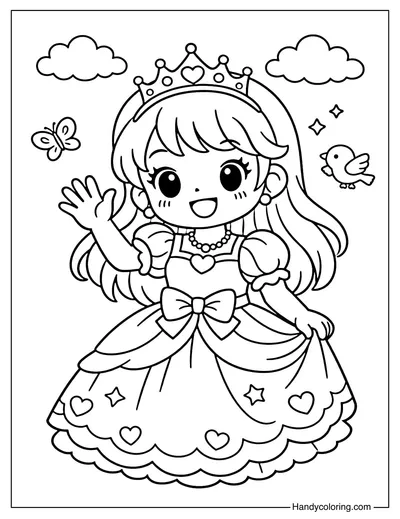 Cute Princess Waving Hello