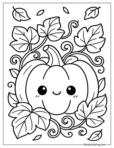 Cute Pumpkin Coloring Page