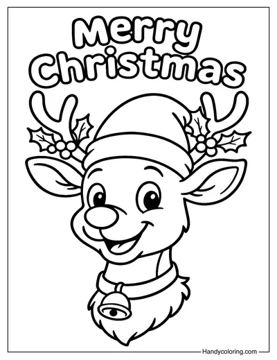 Cute Rudolph Coloring Page