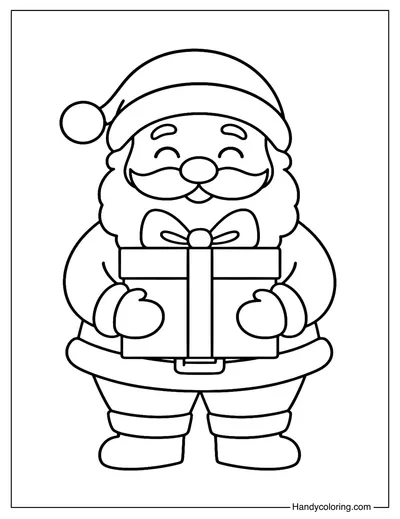 Cute Santa Coloring Page