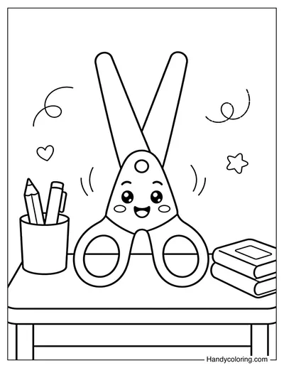 Cute Scissors with Happy Face